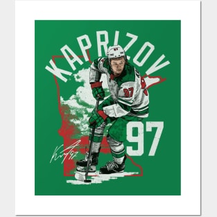 Kirill Kaprizov Minnesota State Outline Posters and Art